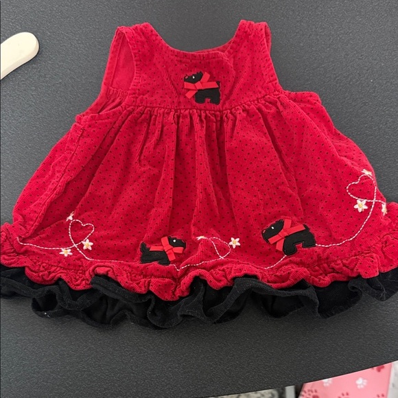 Rare Editions Red Baby Dress with Black Polka Dots vintage 90’s - Picture 1 of 2